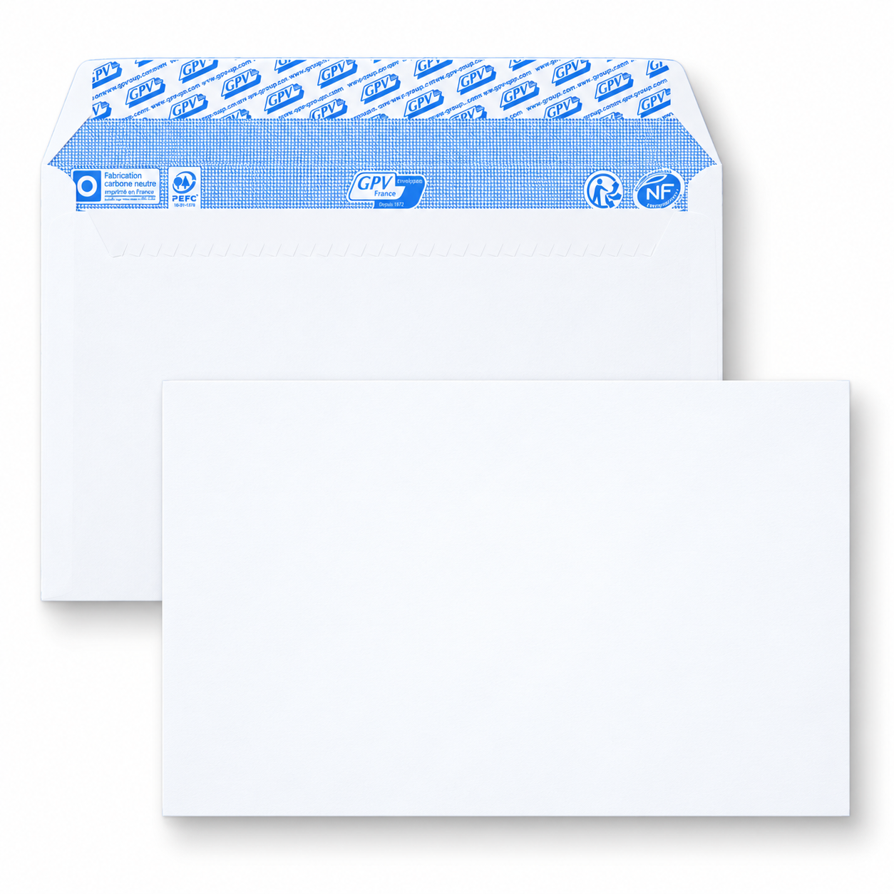 Enveloppe blanche autocollante