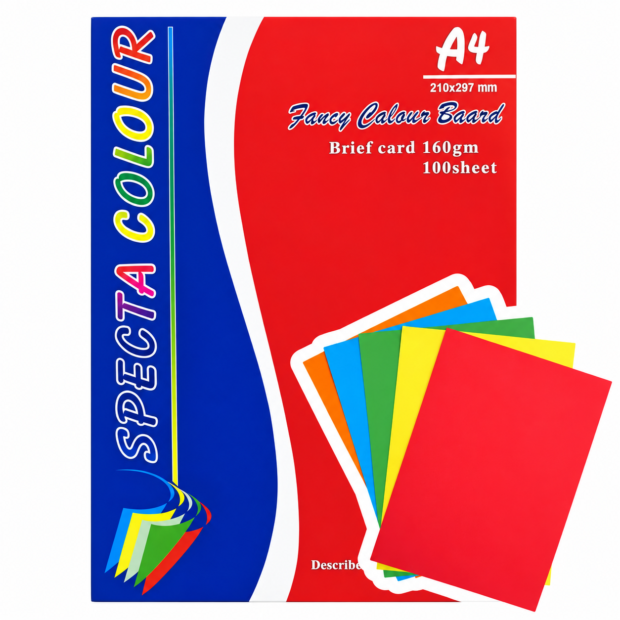 Papier cartonné couleur A4 – 160 g – 100 feuilles